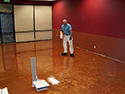 Brown Glossy Floor Coating in a Retail Space