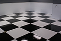 Room with Epoxy Coating - Checkerboard Pattern