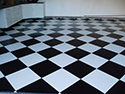 Black and White Checkerboard Concrete Epoxy Coating